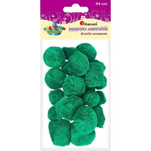 Pompony kreatywne Titanum Zielone, 24szt